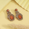 Peach Color American Diamond Earrings