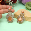 Peach Color American Diamond Earrings