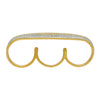 Gold Color Three In One American Diamond Brass Ring (ADR147GLD)