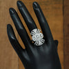 White Color American Diamond Finger Brass Ring (ADR262WHT)