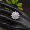 Silver Color American Diamond Finger Ring (ADR555SLV)