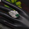 Green Color American Diamond Finger Ring (ADR557GRN)
