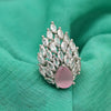 Pink Color American Diamond Finger Ring (ADR557PNK)