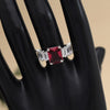 Ruby Color American Diamond Finger Ring (ADR558RUBY)