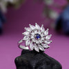 Blue Color American Diamond Finger Ring (ADR560BLU)