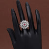 Dark Pink Color American Diamond Finger Ring (ADR560DPNK)