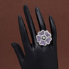 Purple Color American Diamond Finger Ring (ADR561PRP)
