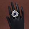 Blue Color American Diamond Finger Ring (ADR563BLU)