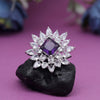 Purple Color American Diamond Finger Ring (ADR563PRP)