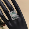 Pista Green Color American Diamond Finger Ring (ADR567PGRN)
