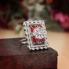 Ruby Color American Diamond Finger Ring (ADR567RUBY)