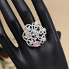 Pink Color American Diamond Finger Ring (ADR568PNK)