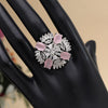 Pink Color American Diamond Finger Ring (ADR569PNK)