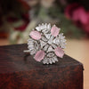 Pink Color American Diamond Finger Ring (ADR569PNK)
