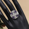Purple Color American Diamond Finger Ring (ADR569PRP)