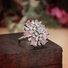Pink Color American Diamond Finger Ring (ADR570PNK)