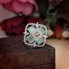 Pista Green Color American Diamond Finger Ring (ADR571PGRN)