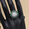 Green Color American Diamond Finger Ring (ADR572GRN)