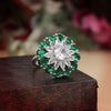 Green Color American Diamond Finger Ring (ADR572GRN)