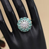Pista Green Color American Diamond Finger Ring (ADR572PGRN)