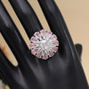 Pink Color American Diamond Finger Ring (ADR572PNK)