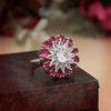 Ruby Color American Diamond Finger Ring (ADR572RUBY)