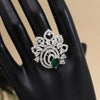 Green Color American Diamond Finger Ring (ADR573GRN)