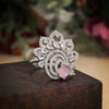 Pink Color American Diamond Finger Ring (ADR573PNK)