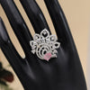 Pink Color American Diamond Finger Ring (ADR573PNK)