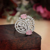 Pink Color American Diamond Finger Ring (ADR574PNK)