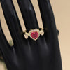 Ruby Color American Diamond Finger Ring (ADR579RUBY)