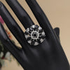 Black Color American Diamond Finger Ring (ADR581BLK)