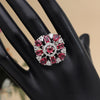 Ruby Color American Diamond Finger Ring (ADR581RUBY)