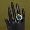 Green Color American Diamond Finger Ring (ADR583GRN)