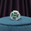 Green Color American Diamond Finger Ring (ADR583GRN)