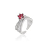 Ruby Color American Diamond Finger Ring (ADR584RUBY)