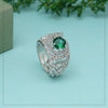 Green Color American Diamond Finger Ring (ADR585GRN)