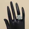 Pista Green Color American Diamond Finger Ring (ADR587PGRN)