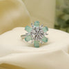 Pista Green Color American Diamond Finger Ring (ADR587PGRN)