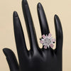 Pink Color American Diamond Finger Ring (ADR587PNK)