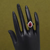 Ruby Color American Diamond Finger Ring (ADR593RUBY)