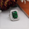 Green Color American Diamond Finger Ring (ADR601GRN)