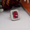 Ruby Color American Diamond Finger Ring (ADR601RUBY)