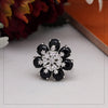 Black Color American Diamond Finger Ring (ADR603BLK)