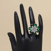 Green Color American Diamond Finger Ring (ADR603GRN)