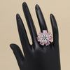 Pink Color American Diamond Finger Ring (ADR603PNK)