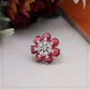 Ruby Color American Diamond Finger Ring (ADR603RUBY)