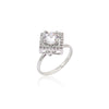 Silver Color American Diamond Finger Ring (ADR610SLV)