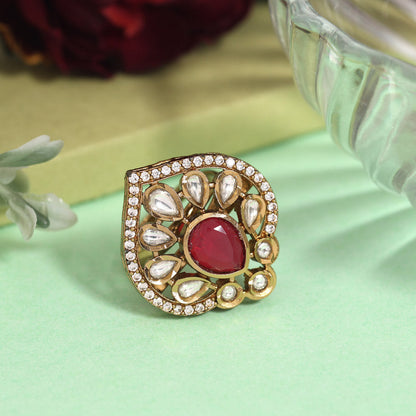 Rani Color American Diamond Finger Ring (ADR612RNI)