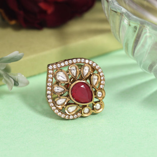 Rani Color American Diamond Finger Ring (ADR612RNI)